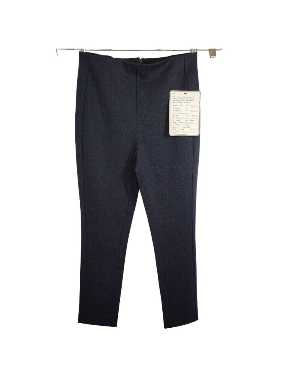 Essential Ponte Knit Pants Skinny Size S Navy Blue Stretch Waist Zip Closure
